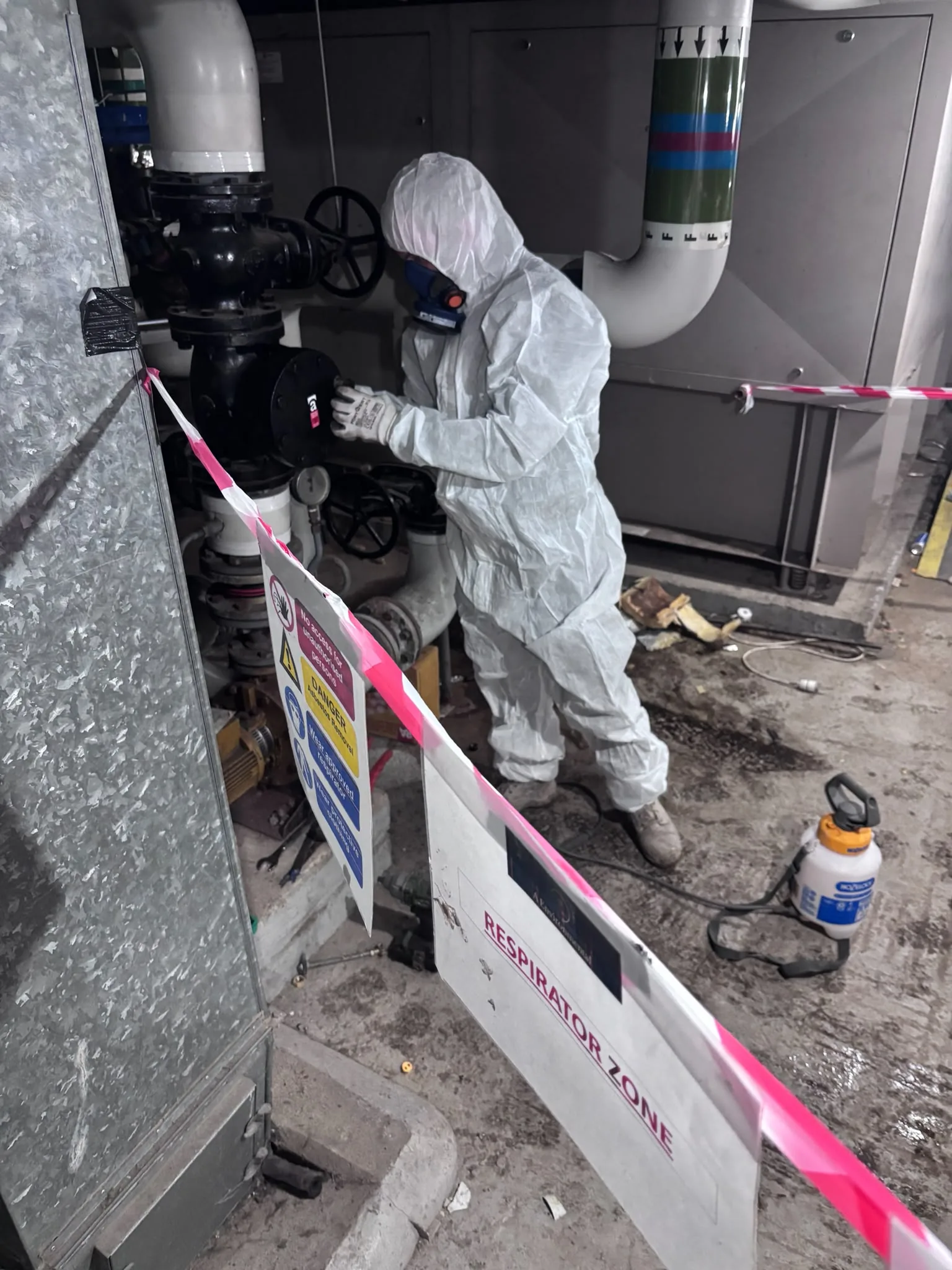 Asbestos artex removal from concrete soffit in Golders Green